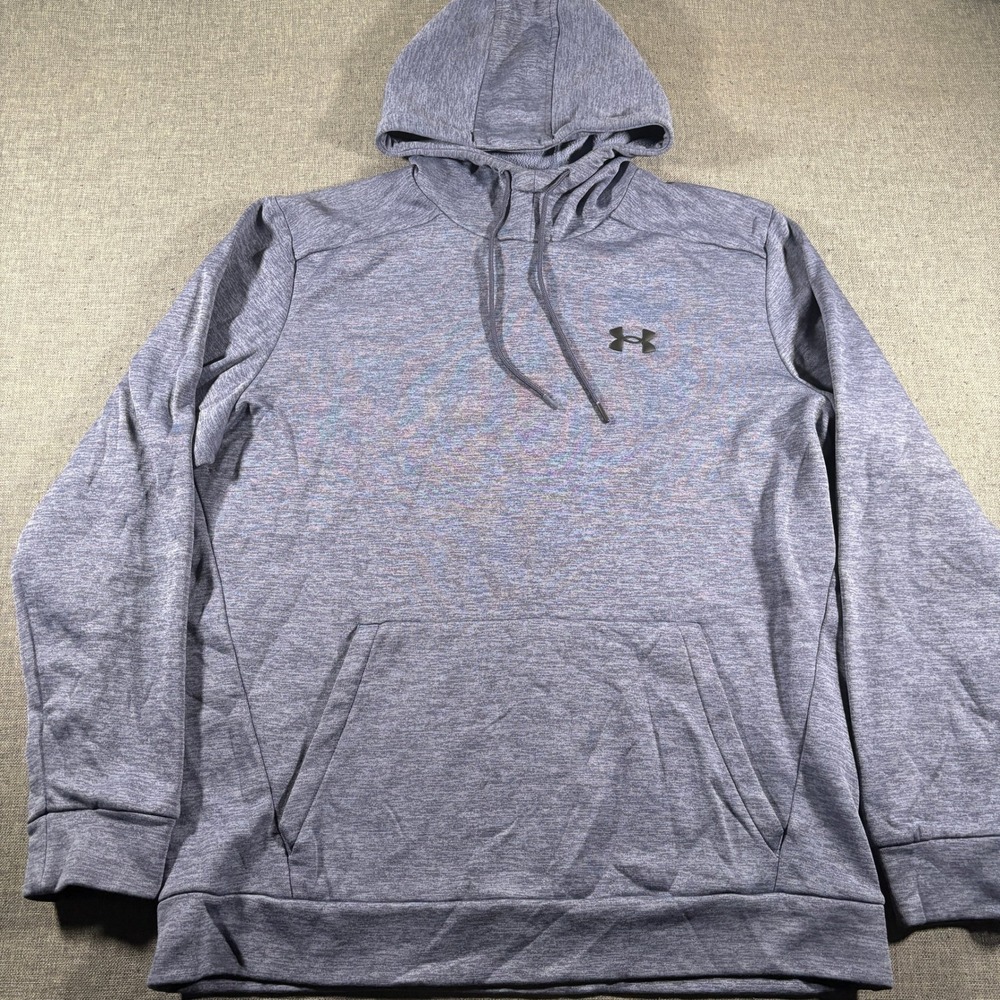 Under Armour Hoodie Mens XL Grey Heathered Fleece Loose‎ Fit Recycled 1373354